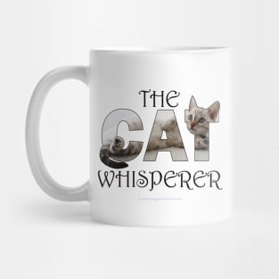 The Cat Whisperer - silver tabby oil painting word art Mug